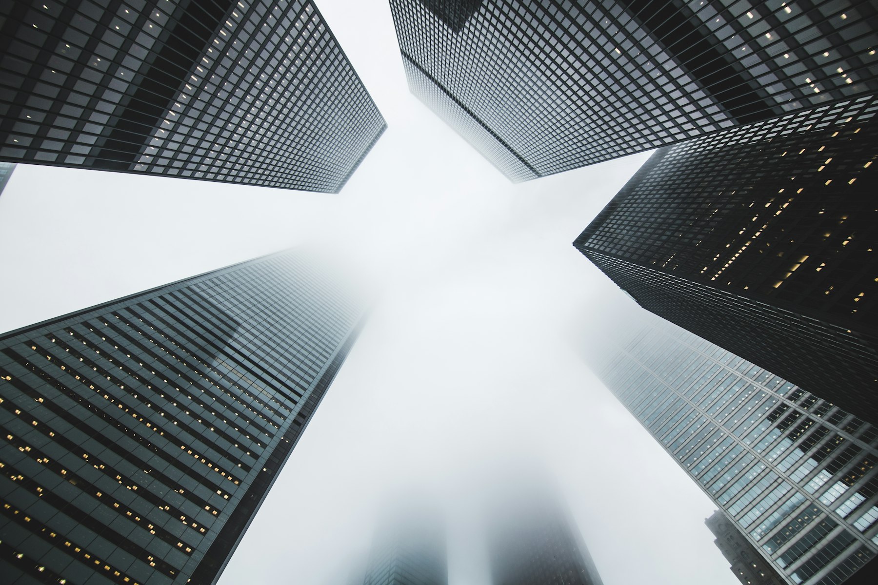 Skyscrapers seen from below